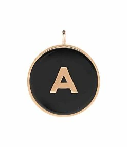 Ginette NY Pendentif Initial Onyx Or Rose, Personnalisable