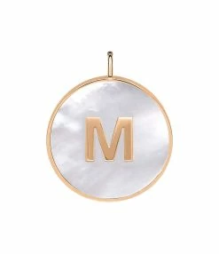 COLLIERS Shop 8 Ginette NY Pendentif Initial Nacre Blanche Or Rose, Personnalisable