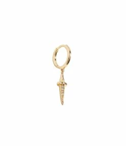 Pamela Love Mini Créole Dagger Diamants Or Jaune (vendue à L'unité)