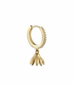 Pamela Love Mini Créole Anémone Diamants Or Jaune (vendue à L'unité)