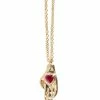 Pamela Love Collier Heart In Hand Rubis Or Jaune