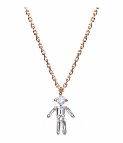 LITTLE ONES Collier Emblématique Mini Garçon Or Rose Diamants