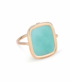 Ginette NY Bague Antique Amazonite Or Rose