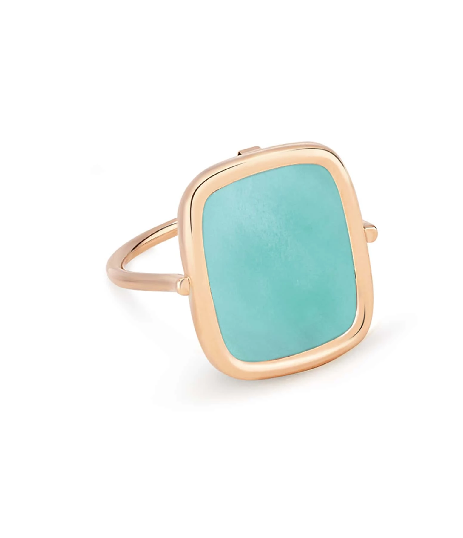 Ginette NY Bague Antique Amazonite Or Rose 1 Ginette NY Bague Antique Amazonite Or Rose