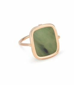 Ginette NY Bague Antique Jade Or Rose