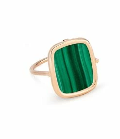 Ginette NY Bague Antique Malachite Or Rose