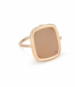 Ginette NY Bague Antique Pierre De Lune Or Rose