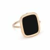 Ginette NY Bague Antique Onyx Or Rose