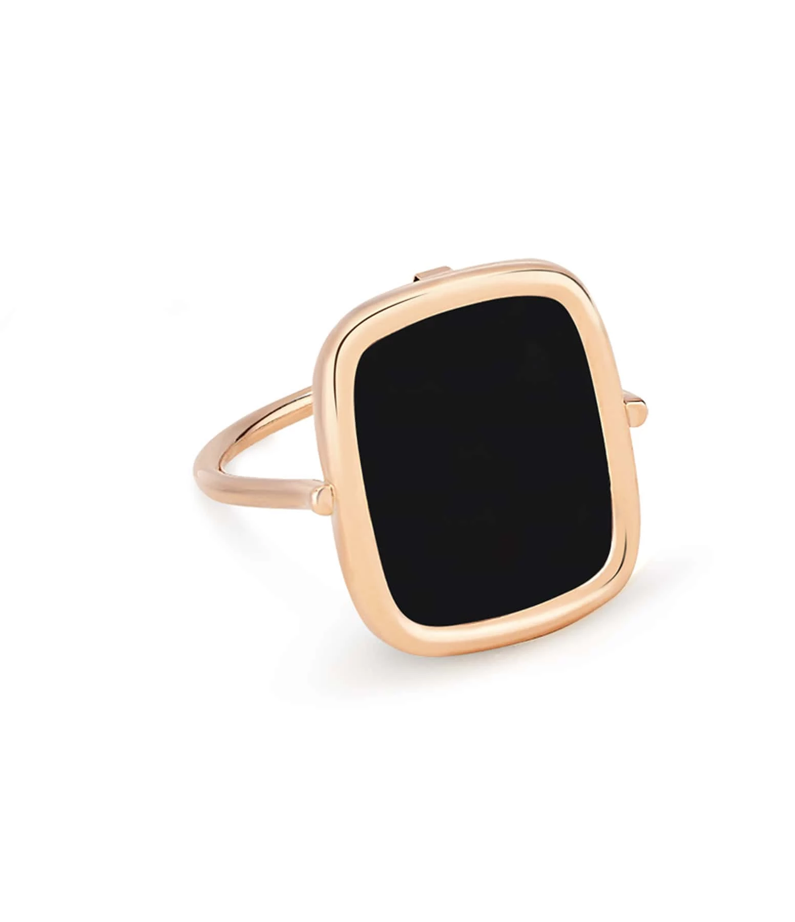 Ginette NY Bague Antique Onyx Or Rose 1 Ginette NY Bague Antique Onyx Or Rose
