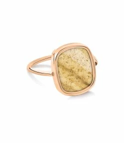 Ginette NY Bague Antique Jaspe Or Rose