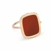 Ginette NY Bague Antique Agate Rouge Or Rose