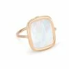 Ginette NY Bague Antique Nacre Blanche Or Rose