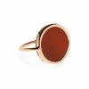 Ginette NY Bague Disc Or Rose Cornaline
