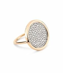 Ginette NY Bague Disc Or Rose Diamants