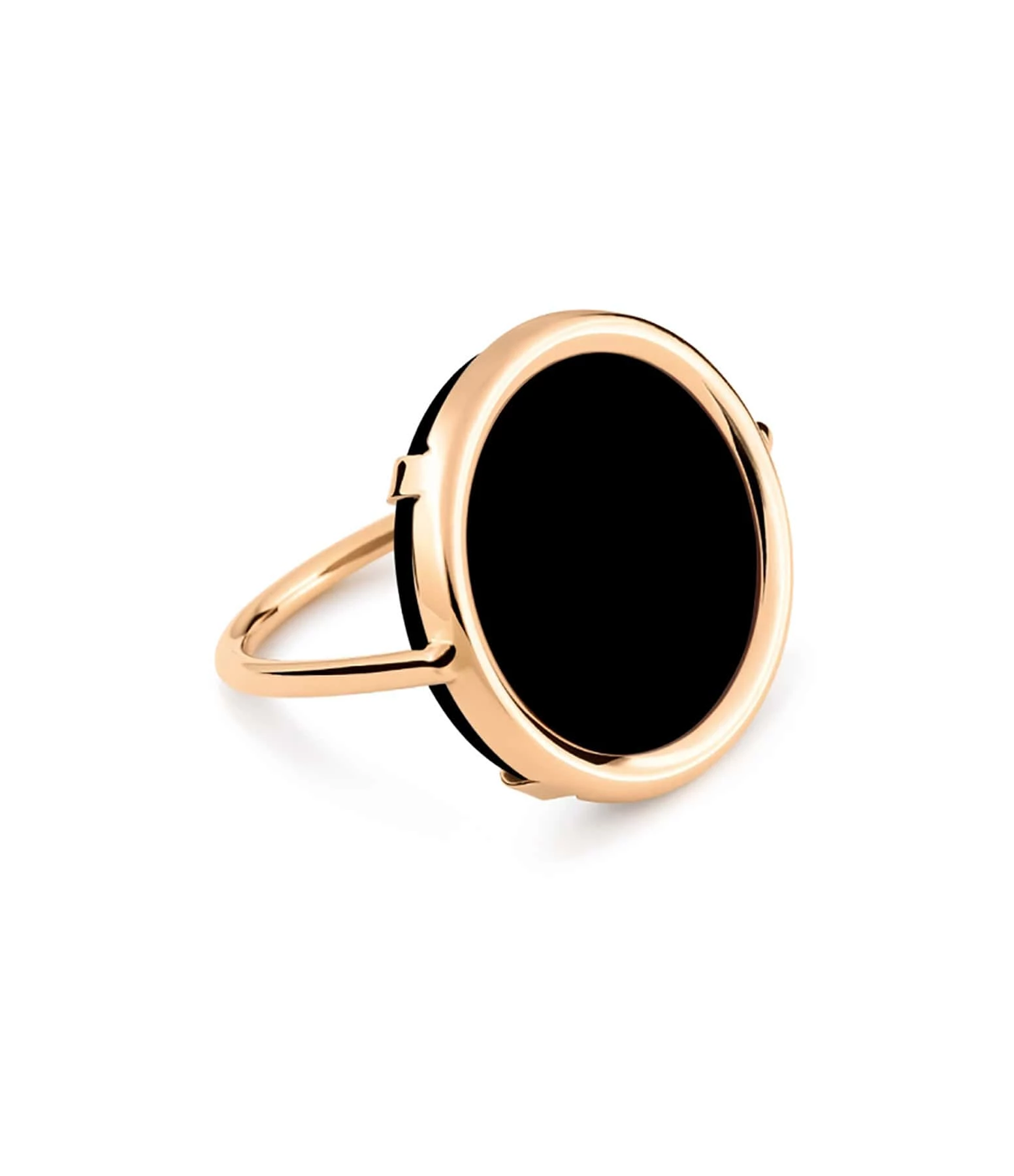 Ginette NY Bague Disc Or Rose Onyx 1 Ginette NY Bague Disc Or Rose Onyx