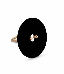 Ginette NY Bague Donut Large Onyx Or Rose