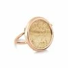 Ginette NY Bague Disc Or Rose Jaspe