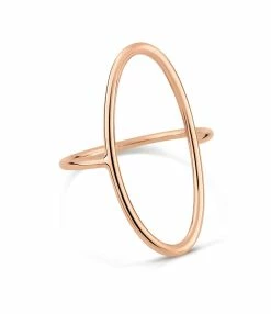 Ginette NY Bague Ellipses & Sequins Or Rose