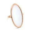 Ginette NY Bague Ellipse Or Rose Agate Blanche