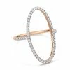 Ginette NY Bague Ellipses & Sequins Or Rose Diamants