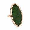 Ginette NY Bague Ellipse Jade Or Rose