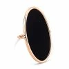Ginette NY Bague Ellipse Onyx Or Rose