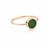 Ginette NY Bague Ever Mini Disc Jade Or Rose