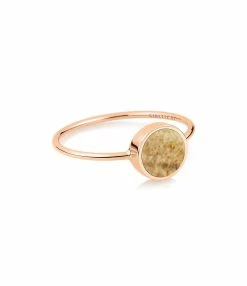 Ginette NY Bague Ever Mini Disc Jaspe Or Rose