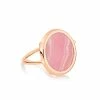 Ginette NY Bague Disc Or Rose Rhodocrosite