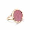 Ginette NY Bague Disc Or Rose Rhodonite