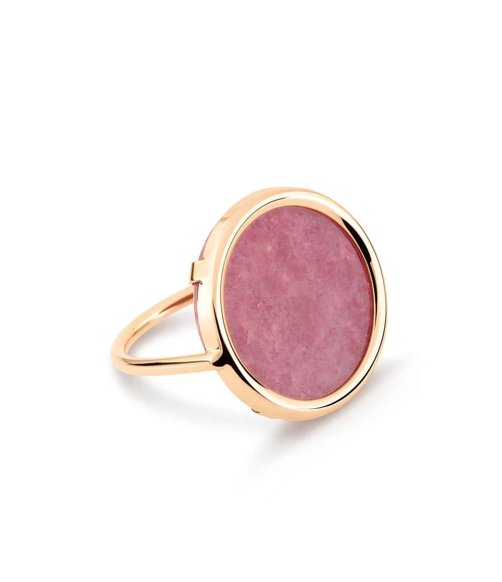 Ginette NY Bague Disc Or Rose Rhodonite 1 Ginette NY Bague Disc Or Rose Rhodonite