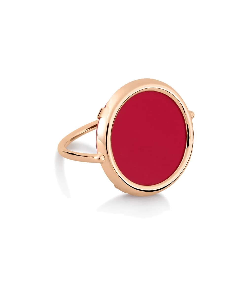 Ginette NY Bague Disc Or Rose Corail 1 Ginette NY Bague Disc Or Rose Corail