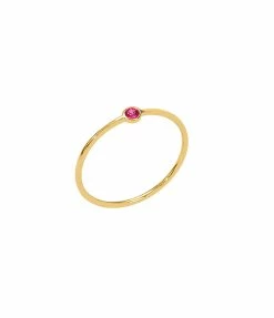 AND...PARIS Bague Memory Saphir Rose Fuchsia Or Jaune