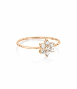Ginette NY Bague Star Single Diamants Or Rose