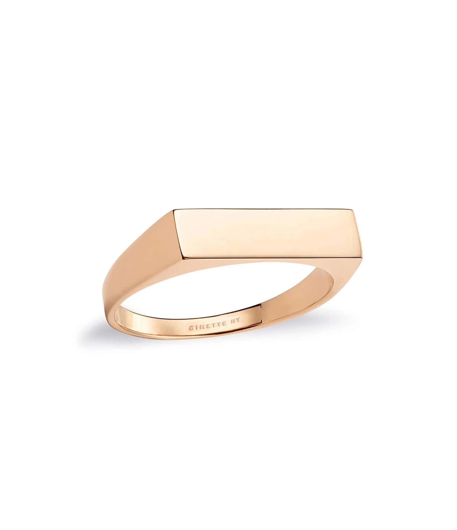 Ginette NY Bague Baguette Or Rose 1 Ginette NY Bague Baguette Or Rose