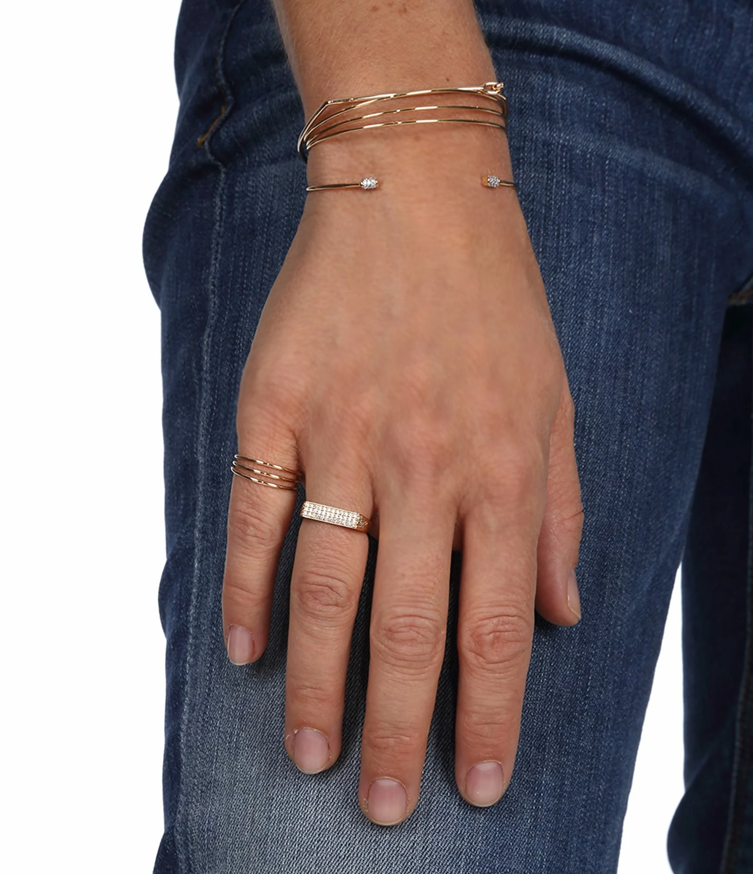 Ginette NY Jonc Choker Single Or Rose Diamants 2 Ginette NY Jonc Choker Single Or Rose Diamants – Image 2