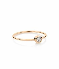 Ginette NY Bague Lonely Diamonds Medium Diamants Or Rose