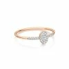 Ginette NY Bague Ellipses & Sequins Or Rose Diamants