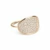Ginette NY Bague Ellipses & Sequins Large Or Rose Diamants