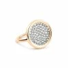 Ginette NY Bague Mini Ever Disc Or Rose Diamants