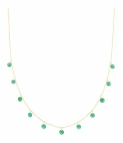 LA BRUNE & LA BLONDE Collier Polka Onyx Vert Or Jaune