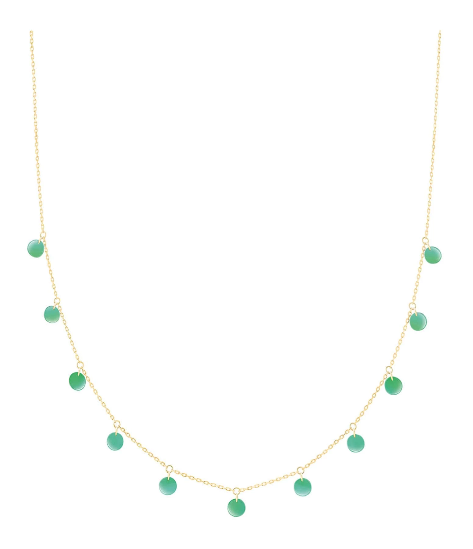 LA BRUNE & LA BLONDE Collier Polka Onyx Vert Or Jaune 1 LA BRUNE & LA BLONDE Collier Polka Onyx Vert Or Jaune