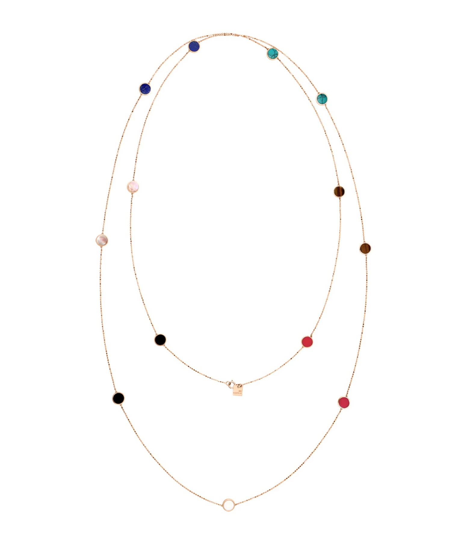 Ginette NY Sautoir Ever Double Multi Pierres Or Rose 1 Ginette NY Sautoir Ever Double Multi Pierres Or Rose