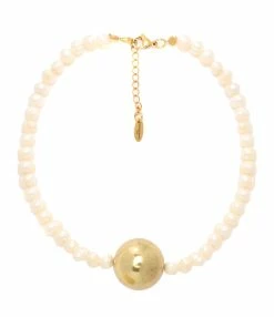 SHAKER JEWELS Collier Lenoya Perles Blanc Doré