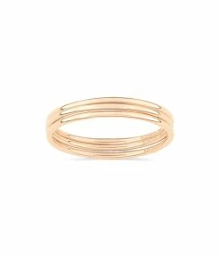 Ginette NY Set 3 Bagues Circles Or Rose