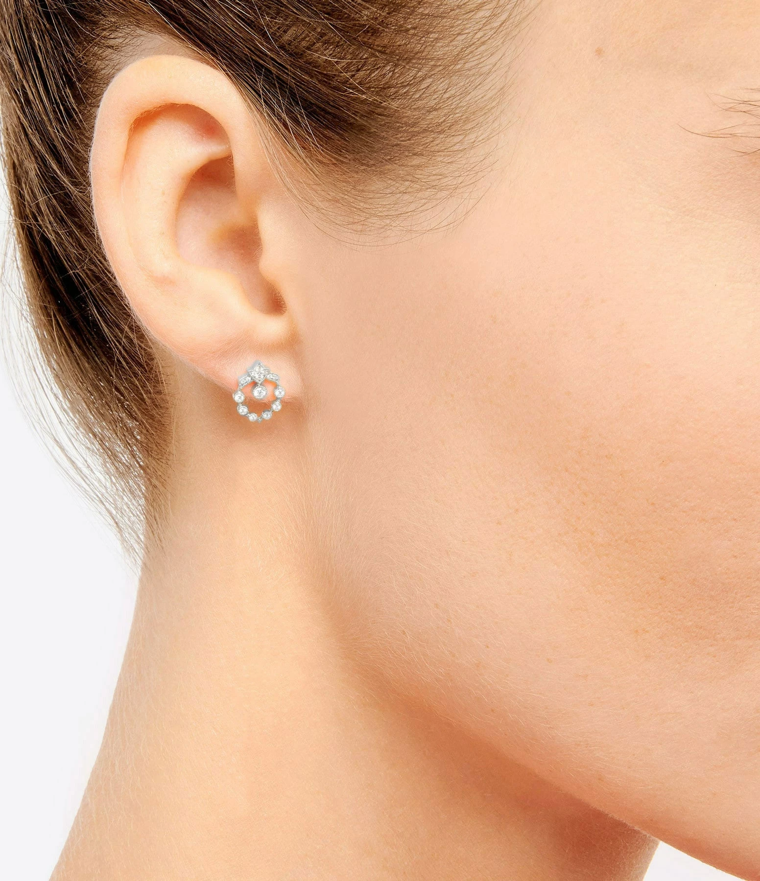 STONE PARIS Boucle D'oreille Bouton Rêveuse Or Blanc (vendue à L'unité) 2 STONE PARIS Boucle D'oreille Bouton Rêveuse Or Blanc (vendue à L'unité) – Image 2