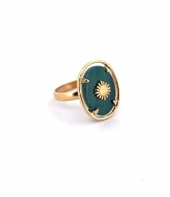 VADI JEWELS Bague Sunstone Malachite