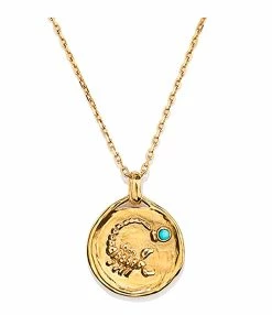 GOOSSENS PARIS Collier Talisman Mini Astro Scorpion Turquoise