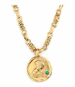 GOOSSENS PARIS Collier Talisman Astro Lion Turquoise