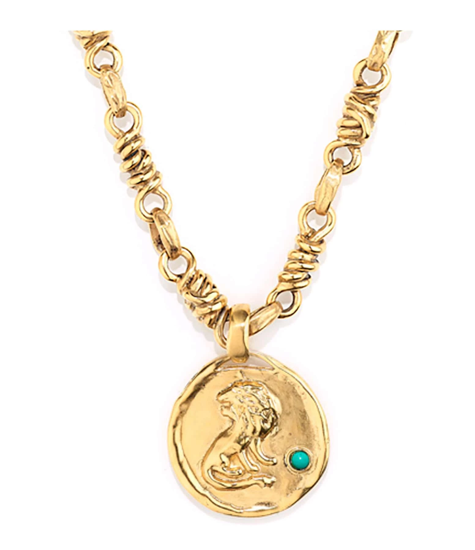 GOOSSENS PARIS Collier Talisman Astro Lion Turquoise 1 GOOSSENS PARIS Collier Talisman Astro Lion Turquoise